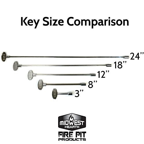 Midwest Hearth Universal Valve Key for Gas Fire Pits and Fireplaces - Flat Black (3-Inch)