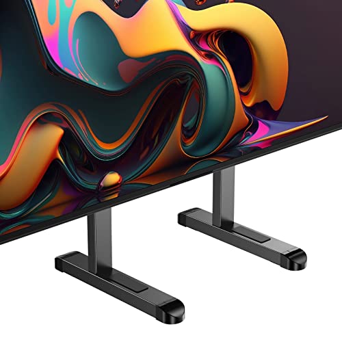 Perlegear TV Stand Steel TV Legs for Most 37–82 Inch Flat or Curved TVs up to 110 lbs, Height Adjustable TV Feet Suitable for Soundbar, Universal Tabletop TV Stand Base Max VESA 800 x 500mm, PGTVS20