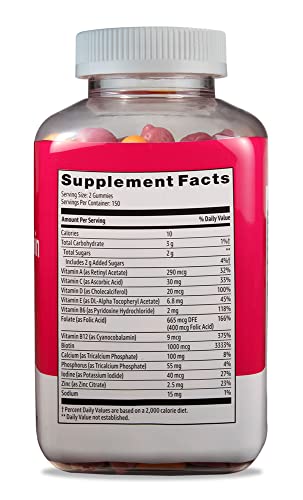 Amazon Basics Women's Multivitamin, 300 Gummies (150 Servings) (Previously Solimo)