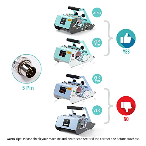 PYD Life 40 OZ Tumbler Mug Heat Press Attachment with 5 Pin for 40 OZ Tumbler with Handle Sublimation,32 OZ Sublimation Water Bottles Tumblers
