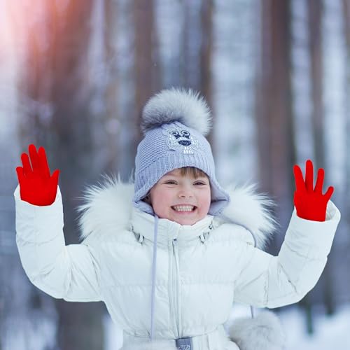Cooraby 12 Pairs Kid's Winter Magic Gloves Children Stretchy Warm Magic Gloves Boys or Girls Knit Gloves (12 Mixed Color)