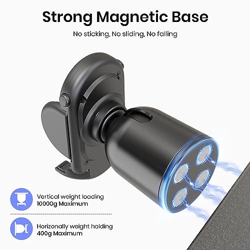 MiiKARE Gym Accessory Magnetic Phone Holder for Videos, Universal Magnetic Phone Mount for Gym Golfcart Phone Holder 360Degree Angle Adjustable, Home Gym Essentials Phone Mount for Women an Men-Black