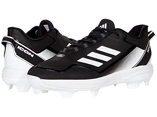 adidas Men's Icon 7 TPU Baseball Shoe, White/Silver Metallic/Black, 13