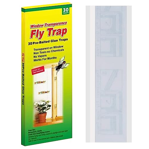 Mosqueda Window Fly Traps, 30 Pack Sticky Fly Traps for Indoors, Fly C