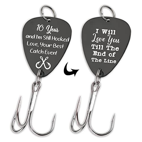 Gift for New Grandpa Funny Fishing Lure Hooks Grandpa's New Fishing Partner Coming Soon Stainless Steel Engraved Lures Pregnancy Announcement Gift for Fisherman Grandpa Christmas Birthday Anniversary