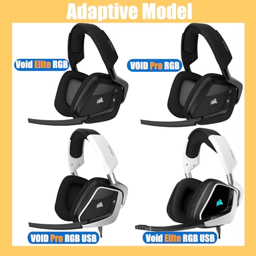 Void RGB Elite Replacement Ear Pads Void Elite Earpads Ear Cushions Cups Cover Muffs Parts Compatible with Corsair Void RGB Elite/Void Elite RGB/Void USB RGB/Void Pro Gaming Headset.(Leather)