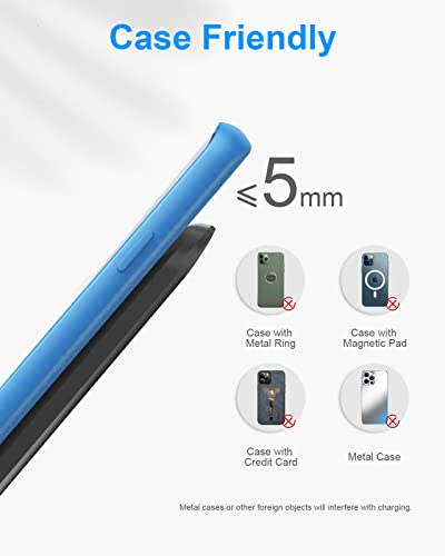 NANAMI Upgraded Fast Wireless Charger, Qi-Certified Wireless Charging Stand Compatible with Samsung Galaxy S25/S24/S23/S22/S21/S20 & Qi Phone Charger for iPhone 16/16 Plus/16 Pro/16 Pro Max/15/14/13