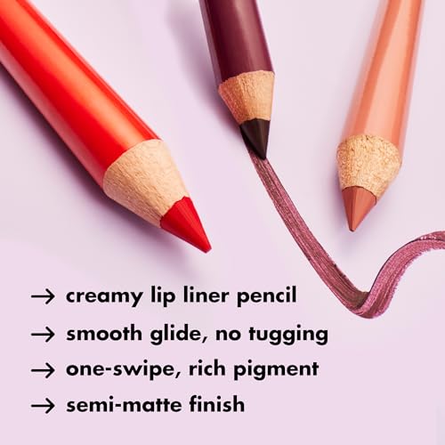 e.l.f. Cream Glide Lip Liner, Highly-Pigmented Pencil For Shaping & Sculpting Lips, Semi-Matte Finish, Vegan & Cruelty-Free, Pinky Swear