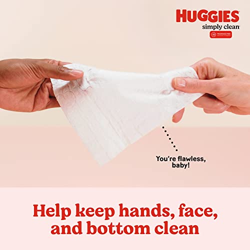 Huggies Simply Clean Fragrance-Free Baby Wipes, Unscented Diaper Wipes, 64 Count(Pack of 11) (704 Wipes Total)