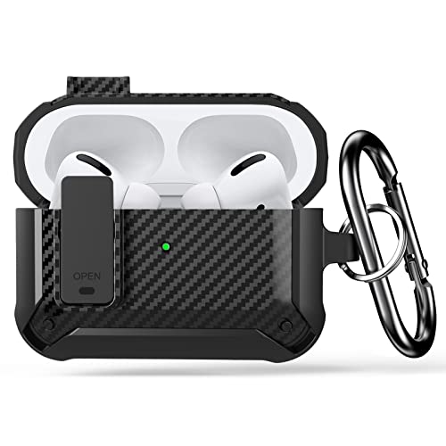 Lopnord Case for Airpod Pro Case Cover with Lock, Compatible for Airpods Pro 2nd Generation/1st Generation Case (2023/2022/2019), Shockproof Cover for iPod Pro Case Men Women