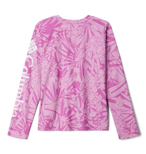 Columbia Youth Girls Super Tidal Long Sleeve, Bright Lavender Tropictones, X-Large