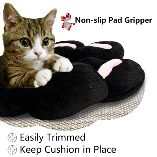 MOONBEEKI Cat Paw Cushion Chair Comfy Kawaii Chair Plush Seat Cushions Shape Lazy Pillow for Gamer Chair 24"x 22" Cozy Floor Cute Seat Kawaii for Girl Worker Gift, Dining Room Bedroom Decorate Black