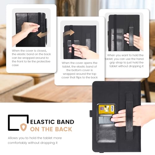 E NET-CASE Case for Samsung Galaxy Tab S9 FE 10.9 Inch/Galaxy Tab S9 11 Inch 2023, New Upgrated Folio Design, Multi-Viewing Stand Cover with Auto Sleep/Wake & Support S-Pen, Black