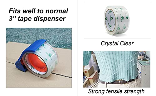 BOMEI PACK Crystal Clear Packing Tape, Packaging Tape Refill Rolls, 6 Rolls 2Mil x1.88 60 Yards for Sealing, Moving, Shipping, Office&Storage