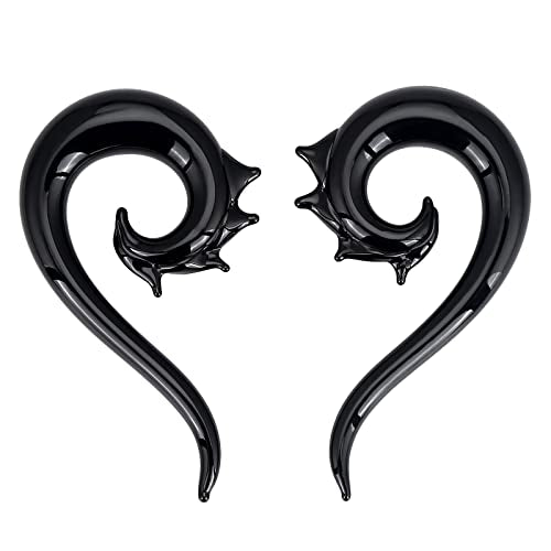 Stuppendux 4pc Blue 2Style Glass Ear Gauges Stretching Kit Tapers Plugs Piercing Stretcher 1/2'' 12MM