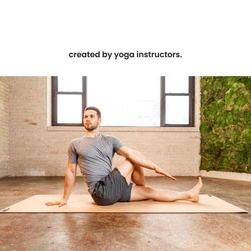 Luxury Cork Yoga Mat - Non Slip, Extra Thick Grip. Thicker, Longer, and Wider for More Comfort and Support. Tough Enough For Hot Yoga. Natural, Non Toxic, and Eco Friendly. Optional Alignment Lines.