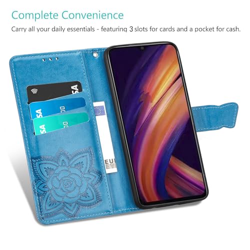 DiGPlus for Samsung Galaxy A25 5G Wallet Case, [Butterfly & Flower Embossed] Premium Leather Case Cover with Card Slots Kickstand Flip Case for Samsung Galaxy A25 5G (Lavender)