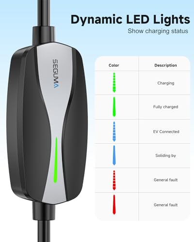 Level 1/2 EV Charger for Tesla, 16A Electric Car Mobile Charger for Tesla 25ft Cable with 240V NEMA 6-20 Plug, 120V NEMA 5-15 Adapter, NACS Connector, Home Portable Wall Charger for Tesla ModelY/3/S/X