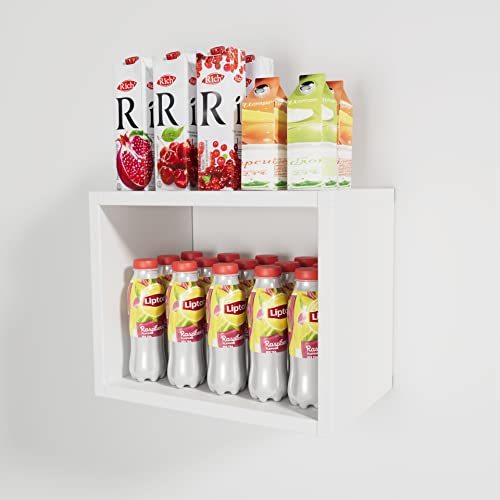 BAFAT Floating Wall Cube Shelves,Deep in 9" 45 Large White Box Shelf for Wall Storage,Floating Bookshelf,Cubby Storage Organizer for Bedroom,Bathroom, Living Room, Kitchen,Office(White)