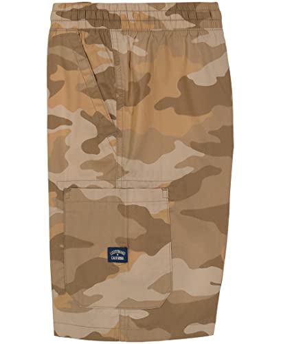 Lucky Brand Boys' Pull-On Cargo Shorts, Drawstring Closure, Irish Cream Camo GC04, 6