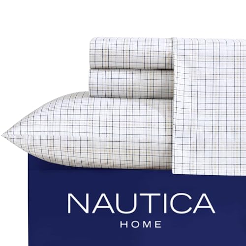 Nautica - Full Sheets, Cotton Percale Bedding Set, Casual Home Decor (Lobster Walk Red, Full)