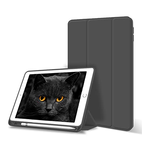 Aoub Case Compatible for iPad 9.7 inch 6th/5th Generation Case 2018/2017 with Pencil Holder, Thin Lightweight Smart Stand Cover, Auto Wake/Sleep, Model A1822/A1823/A1893/A1954, Black