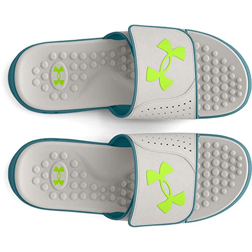 Under Armour Men's Ignite Pro Slide, (103) Pitch Gray/White/Orange Blast, 17, US