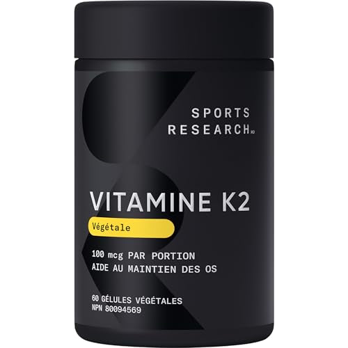 Sports Research Vitamin K2 as MK-7 100mcg with Coconut MCT Oil - 60 Veggie Softgels (2 Month Supply) Vegan Certified, Non-GMO Verified, Gluten & Soy Free - Citrus Aroma