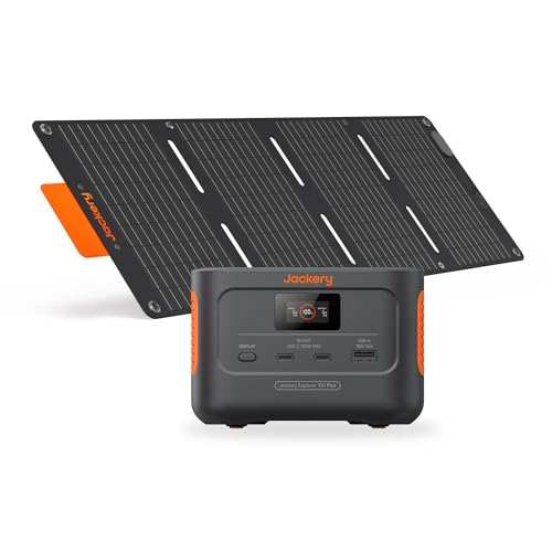 Jackery Explorer 100 Plus Power Station, 99Wh LiFePO4 Battery Power Bank, 3-Port 128W Portable Charger, PD 3.0 Fast Charge, Compatible with MacBook Pro/Air, iPhone 15/14 Series (Solar Panel Optional)