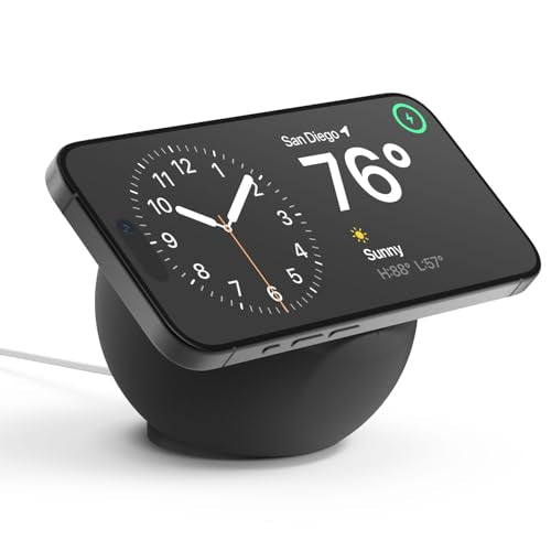 elago MS2 Charging Stand Compatible with MagSafe Charger - Premium Silicone, Compatible with iPhone 16/15/14/13/12 Series, Designed for MagSafe Stand [Black] [Charging Cable Not Included]