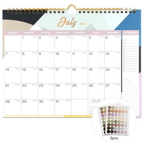 Vibrant Focus 2024-2025 Wall Calendar - 18 Monthly Wall Calendar 2024-2025, July 2024 - December 2025,8.5" x 11", 2024-2025 Calendar with Twin-Wire Binding, Hanging Hook, Blocks and Julian Dates (2024-2025 Wall Calendar)