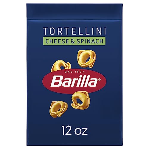 BARILLA Cheese & Spinach Tortellini Pasta, 12 oz. Bag - 6 Servings Per Bag - Pantry Friendly Dried Tortellini - Made with Non-GMO Ingredients