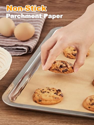 SMARTAKE 50 Pcs Parchment Paper Baking Sheets, 9x13 Inches Non-Stick Precut Baking Parchment, for Baking Grilling Air Fryer Steaming Bread Cup Cake Cookie and More (Unbleached)