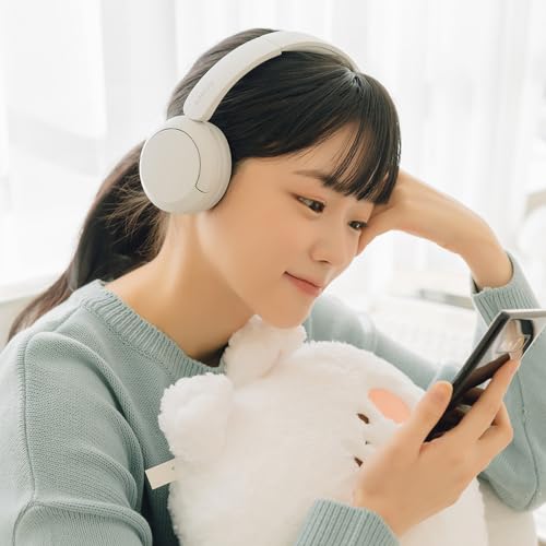 Sony WH-CH520 Best Wireless Bluetooth On-Ear Headphones with Microphone for Calls and Voice Control, Up to 50 Hours Battery Life with Quick Charge Function, Includes USB-C Charging Cable - White