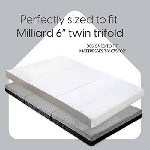 Fitted Sheet for The Milliard Trifold Mattress, Super Soft and Cozy Washable Grey Sheet (Twin, 4")