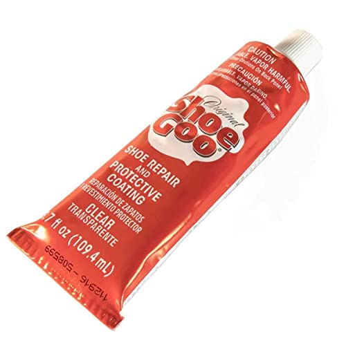 SOF SOLE Original Shoe Goo - 3.7 fl oz Tube - Clear Shoe Glue - Repairs Soles, Heels, Patches Small Holes - Bonds on Contact, Dries Within 24 Hrs, Waterproof - Works on Leather, Rubber, Vinyl, Canvas