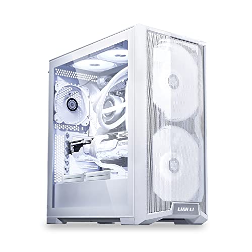 LIAN LI LANCOOL 215 E-ATX PC Case, RGB Gaming Computer Case Features High Airflow with 2x200mm ARGB Fans & 1x120mm Fan Pre-Installed and Mesh Front Panel, Tempered Glass Mid-Tower Chassis (Black)