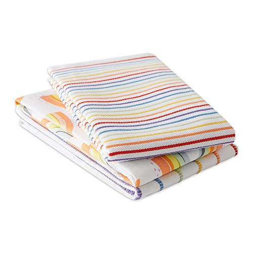 DII Be You-tiful Collection Absorbent & Long-Lasting Kitchen, Dishtowel Set, 18x28, Assorted Rainbow, 3 Count