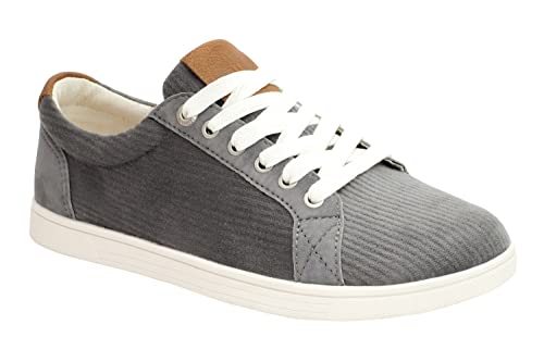 REVITALIGN Women's Avalon Corduroy Sneaker, Grey, 9