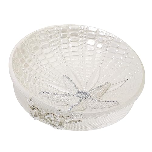 Avanti Linens - Soap Dish, Seashell Inspired Bathroom Accessories, Guest Bathroom Essentials (Sequin Shell Collection)