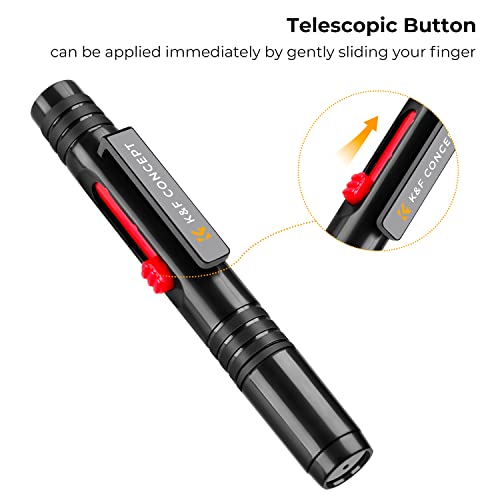 K&F Concept Professional Lens Cleaning Pen with Soft Brush, Carbon Head Lens Cleaning Pen for Canon, Nikon, Pentax, Sony Digital Camera Cleaning,AR VR Glasses Cleaning