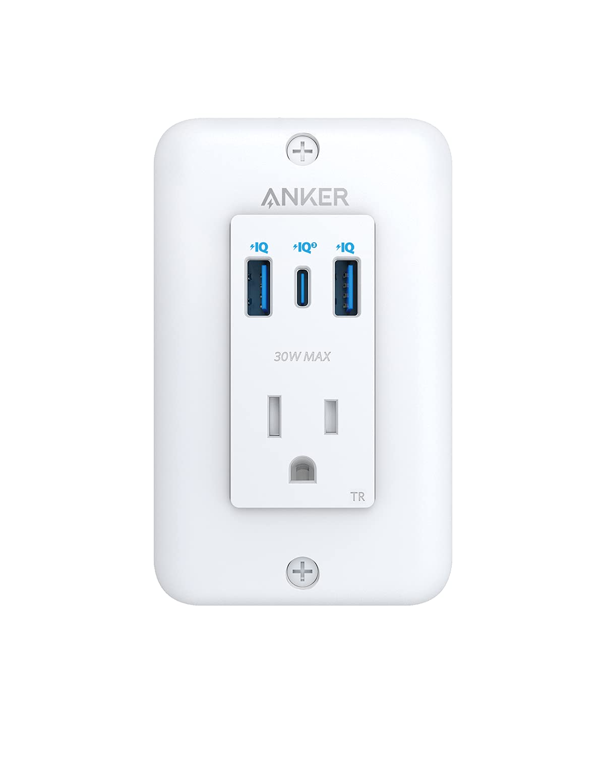 Anker USB C Wall Outlet, PowerExtend USB-C 1 2 Ports, and a 30W Power Delivery Port, Tamper Resistant Receptacles,ETL Listed