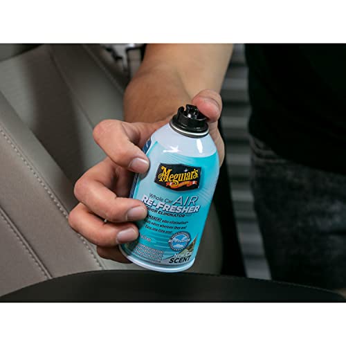 Meguiar's Whole Car Air Re-Fresher Odor Eliminator Mist - New Car Scent - Revitalize Your Car This Holiday Season and Permanently Remove Lingering Odors, 2 Oz Aerosol