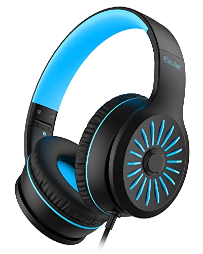 Elecder i45 Black Wired Headphones, Immersive Hi-Fi Stereo Bass, Lightweight and Folding, 4.9ft Nylon Woven Rope, Ideal for School, Travel, Home, Office, and More