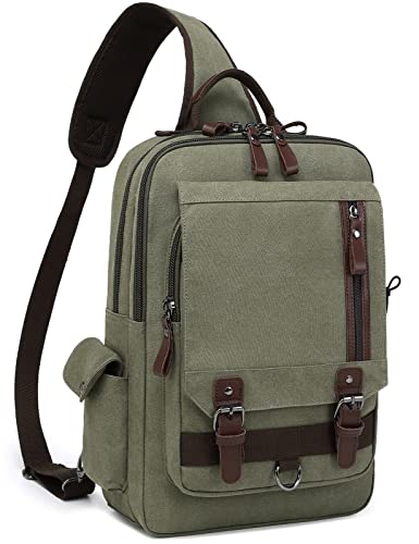 mygreen Retro Messenger Bag Canvas Shoulder Backpack Travel Rucksack Sling Bag Purple