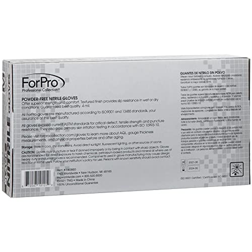 ForPro Professional Collection Disposable Nitrile Gloves, Chemical Resistant, Powder-Free, Latex-Free, Non-Sterile, Food Safe, 4 Mil, Black, Medium, 1000-Count