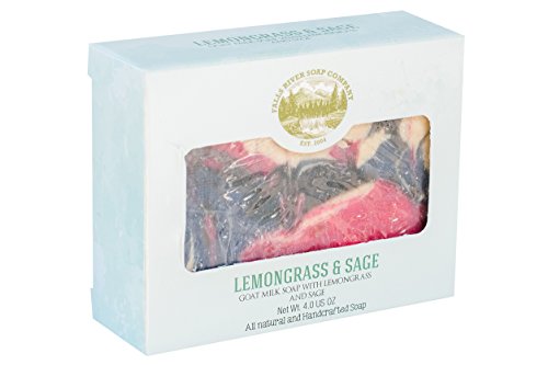 Goat Milk Lemongrass Soap (4Oz) – Goat Milk Handmade Soap Bar with Lemongrass and Sage Oil Essential Oils - Organic and All-Natural – by Falls River Soap Company