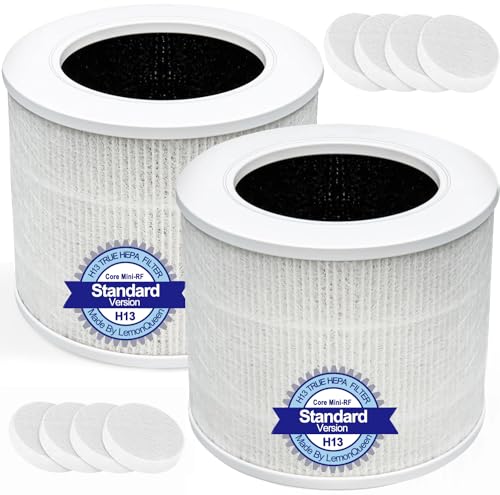 Core Mini Replacement Filter Compatible with LEVOIT Core Mini Air Purifier,Core Mini-P,3-in-1 High Efficiency H13 HEPA Filter, Mini-RF Filter with Activated Carbon,Replace Part #Core Mini-RF,2Pack