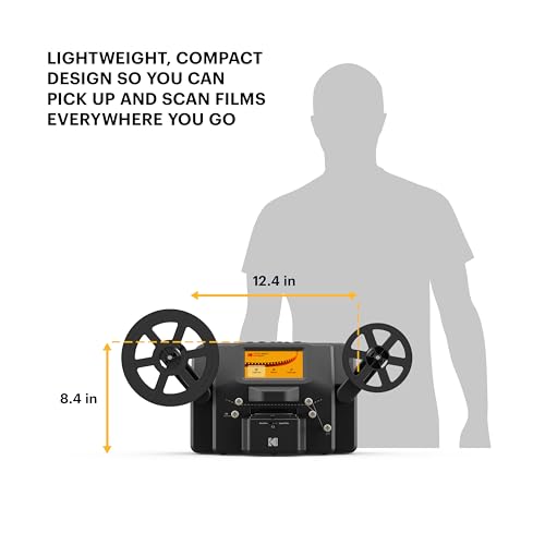 KODAK REELS 8mm & Super 8 Films Digitizer Converter with Big 5” Screen, Scanner Converts Film Frame by Frame to Digital MP4 Files for Viewing, Sharing & Saving on SD Card for 3” 4” 5” 7” and 9” Reels