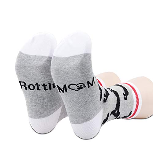 PXTIDY Rottie Mama Gifts 2 Pairs Rottie Mom Crew Socks Rottweiler Lover Owner Gifts Dog Mom Gift Rottweiler Rottie Mama Dog Socks for Women (Rottie Mom)